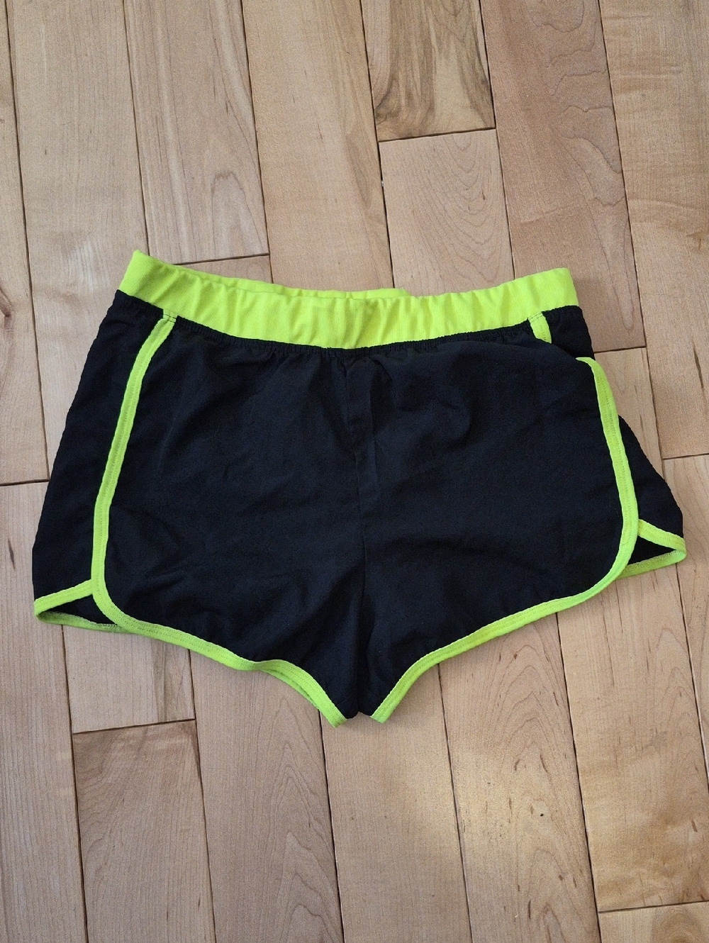 Girls Size 10/12 Bella & Birdie Black Shorts with Neon Green Trim